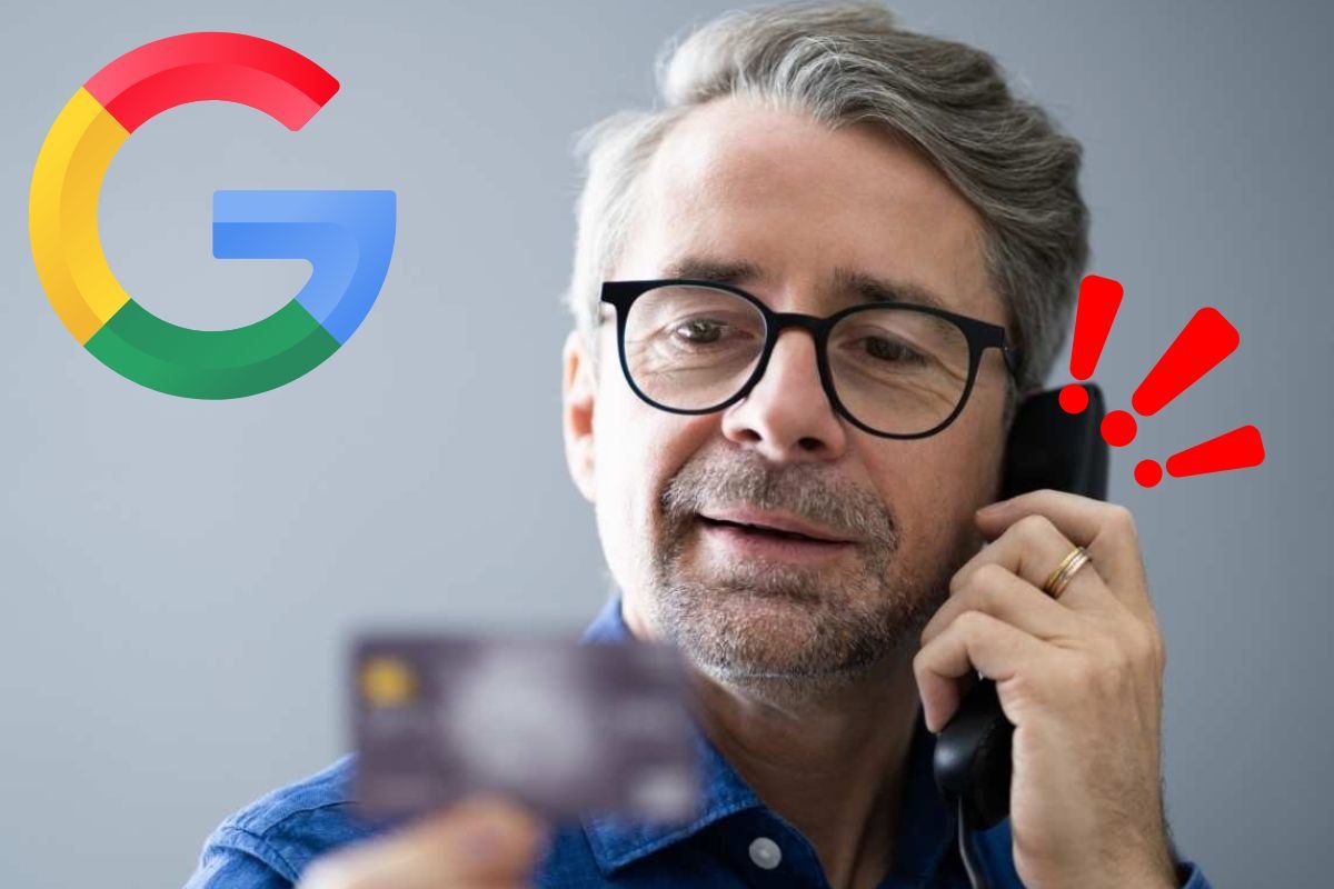 persona con carta di credito e simbolo google